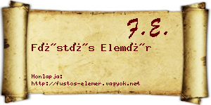 Füstös Elemér névjegykártya